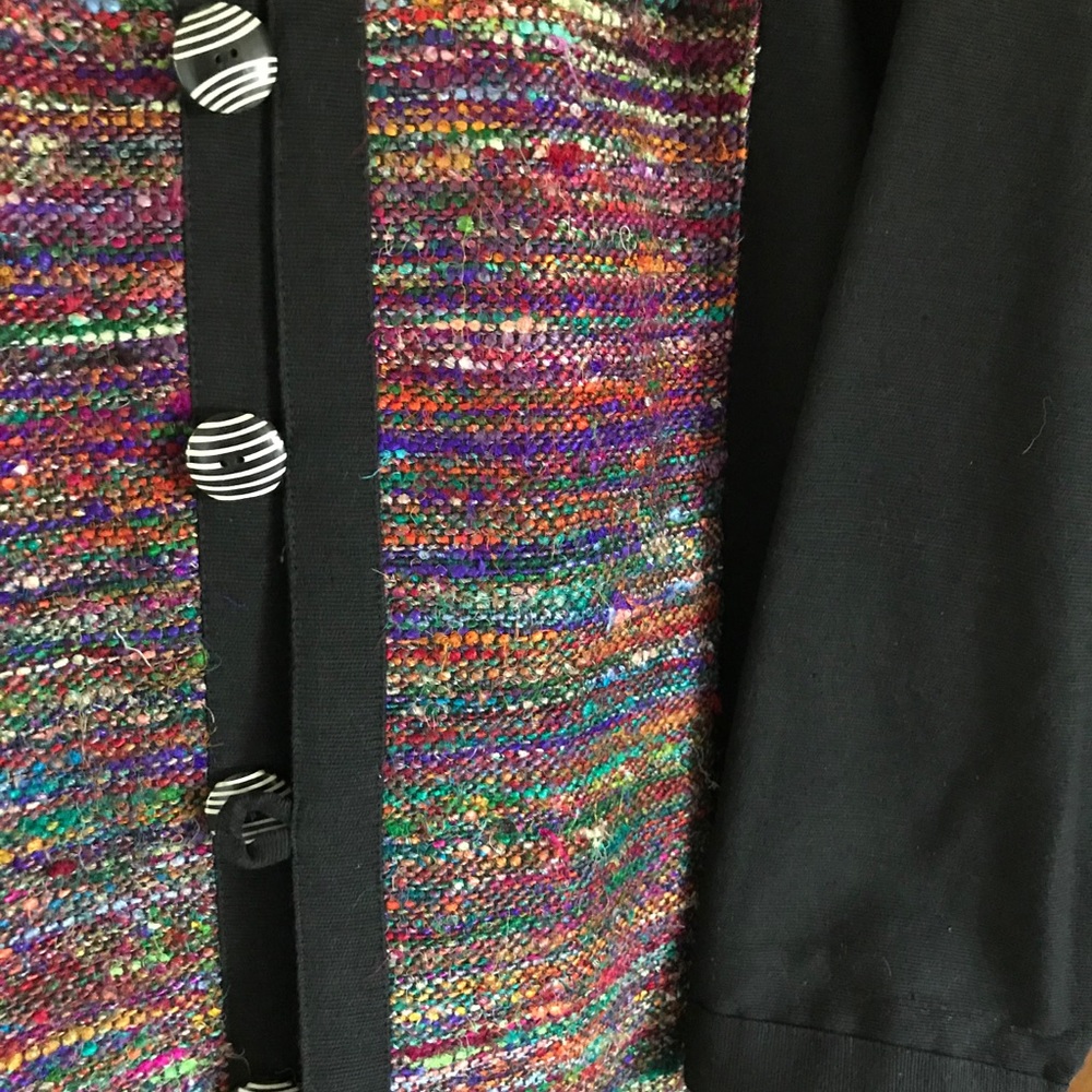 VENUS Rare Hand Made Coat/Jacket Colorful Woven Silk Art Gallery Item Perfect L - Picture 3 of 9